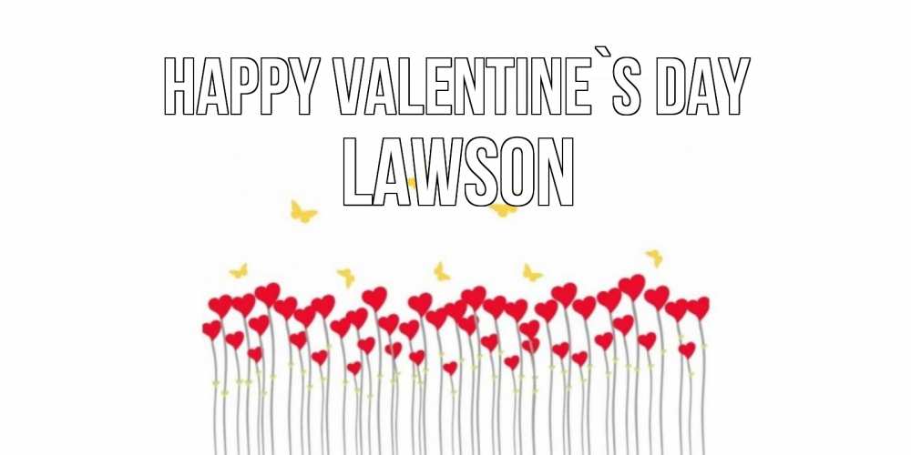 Greetings card с именем, Lawson Happy Valentine`s Day шары много на палочках Greetings with text for free download 